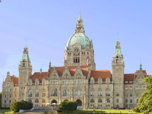 Neues Rathaus der Landeshauptstadt Hannover plastisch dargestellt